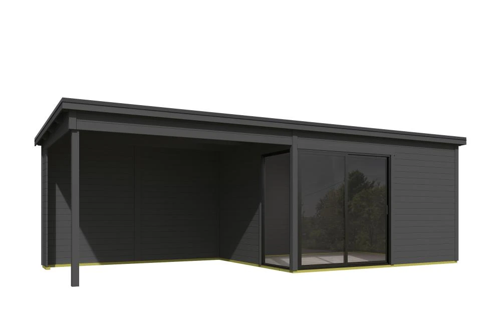 Outdoor Life Tuinhuis Olivia Met Overkapping Carbon Grey 385 x 295 cm - Afbeelding 2